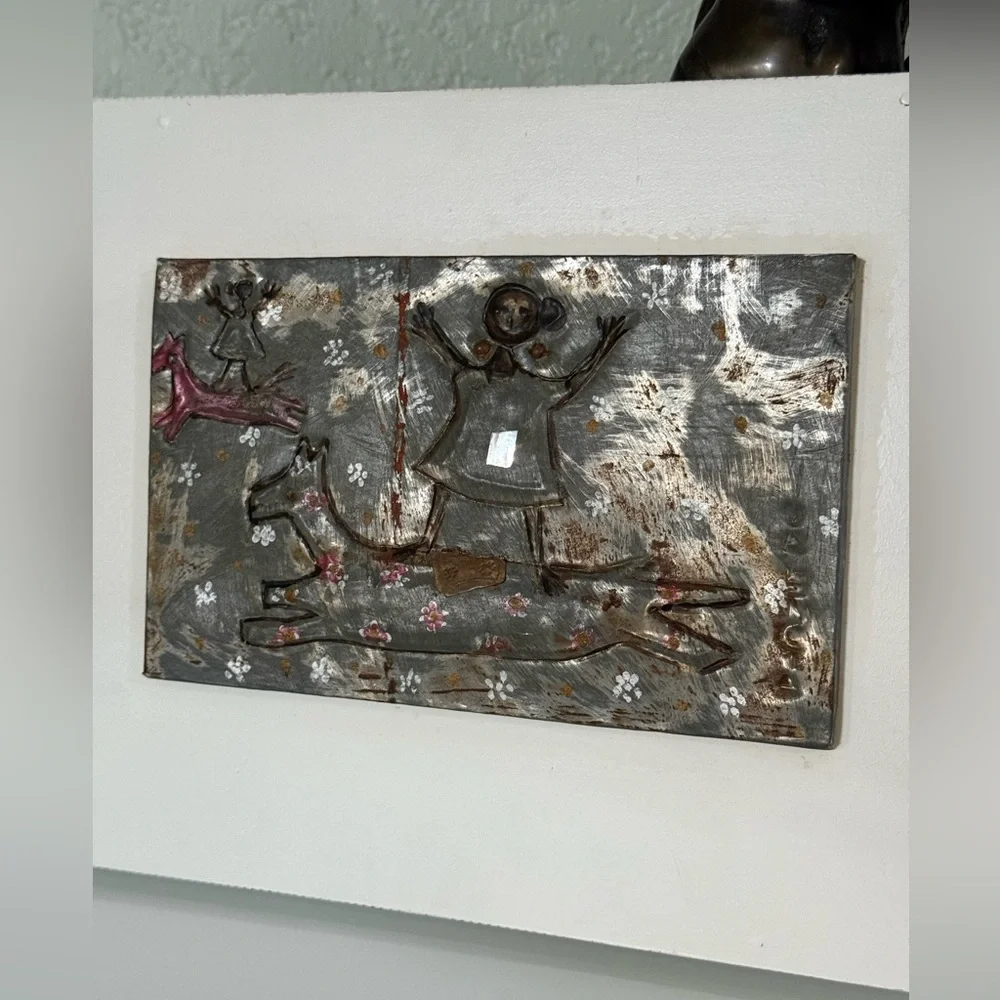 VINTAGE MID CENTURY MODERN ALIZANDRO VALENCIA METAL WALL SCULPTURE